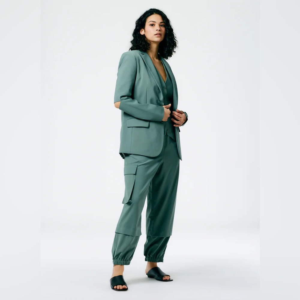 Tropical Wool Pull On Wilt Jogger - Regular, Dark Mint